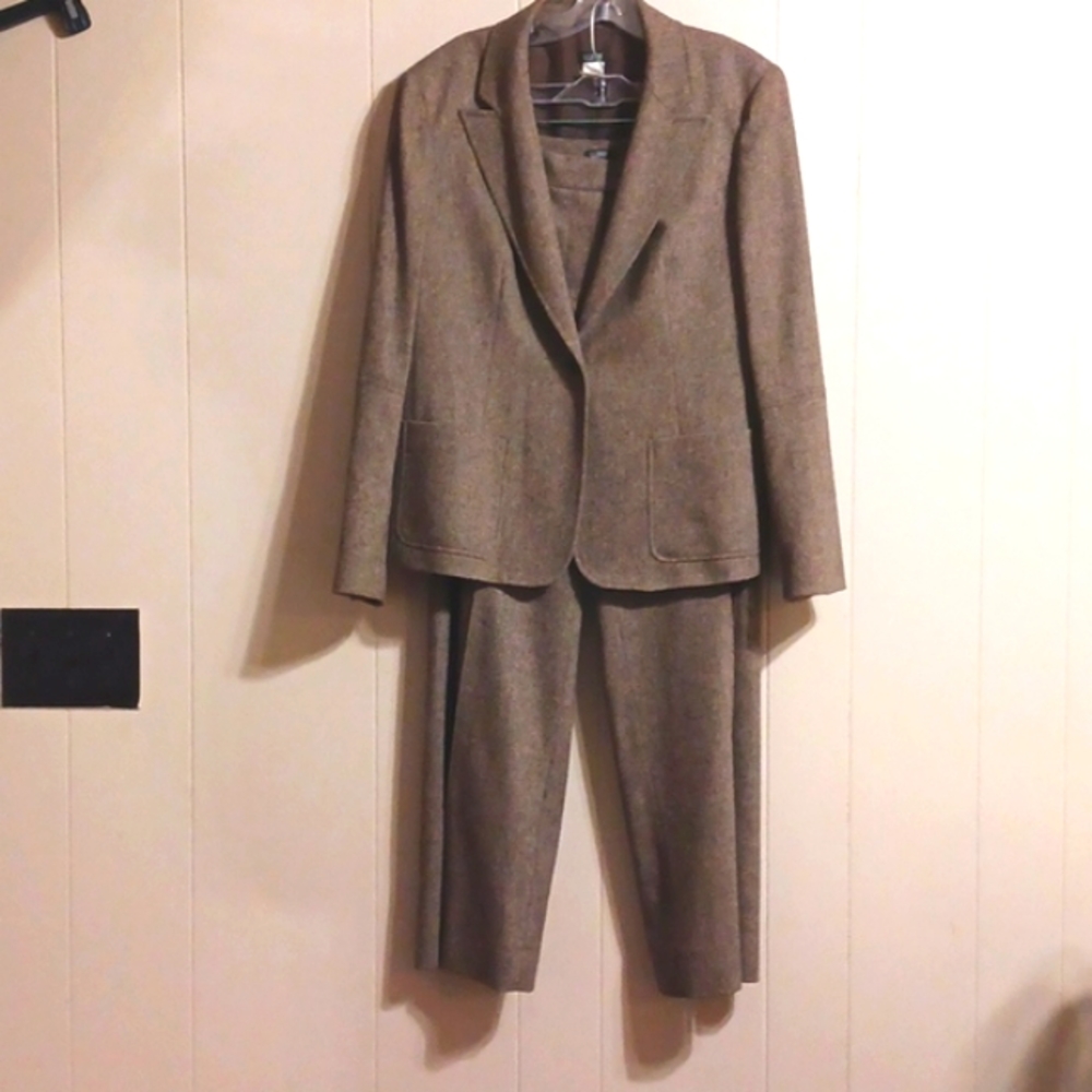 J. Crew Brown Wool Pantsuit - Blazer & Trousers